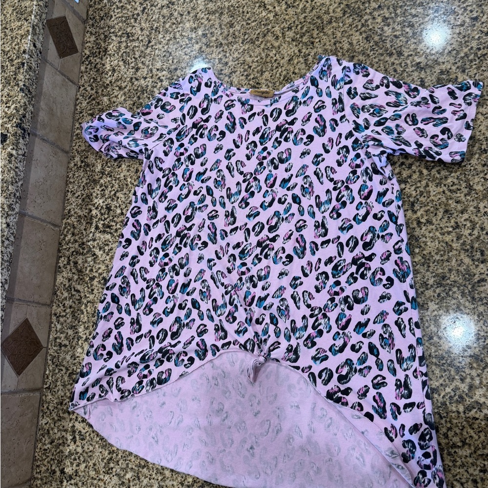 Wrangler Girls Leopard Print Purple Top‎ Size XL